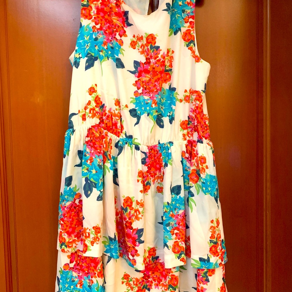 Flowered ruffle dress